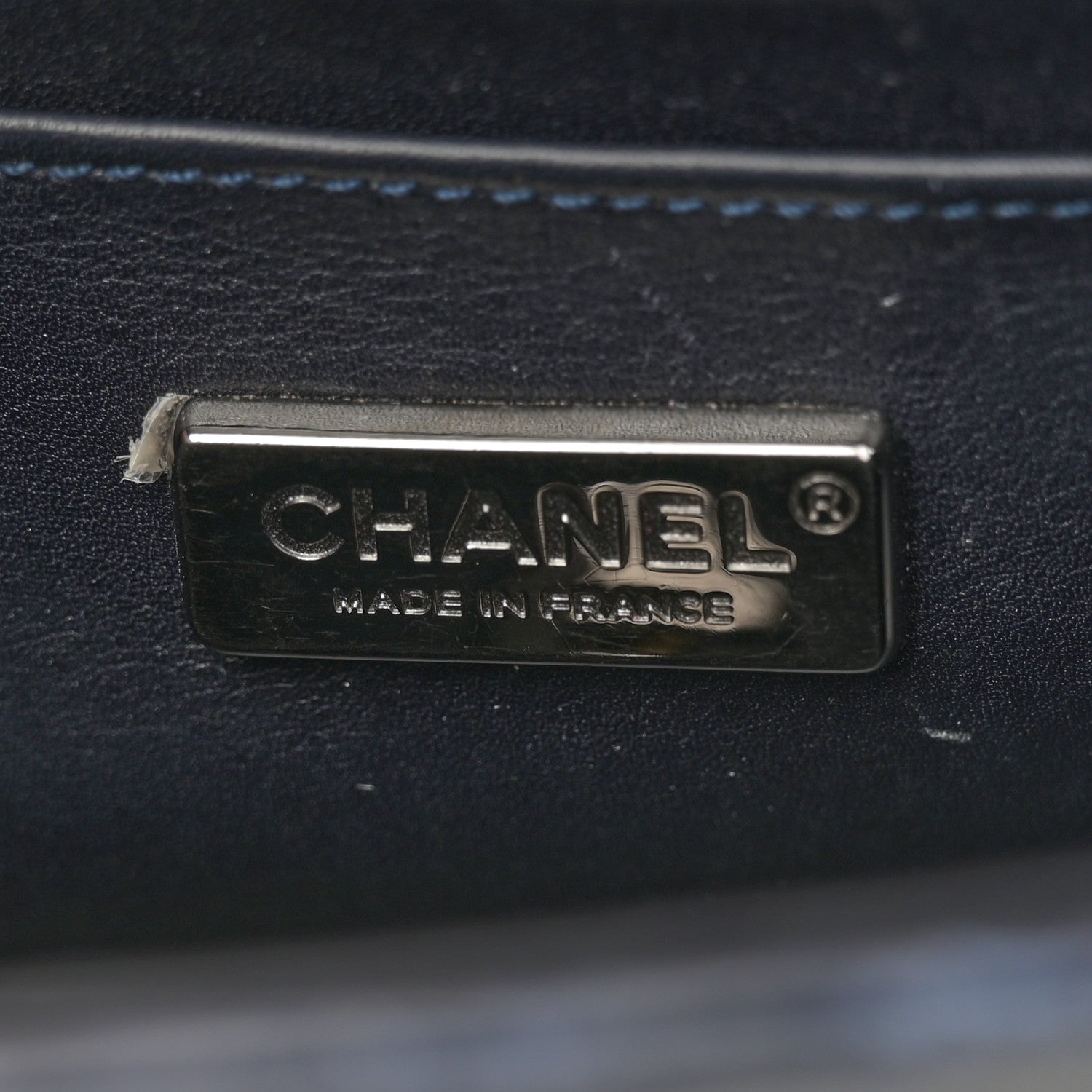 Snakeskin Mini Rectangular Flap Navy Blue