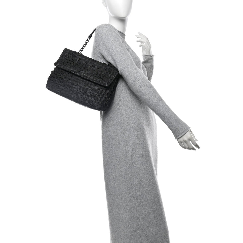 Nappa Intrecciato Fringe Flap Grey