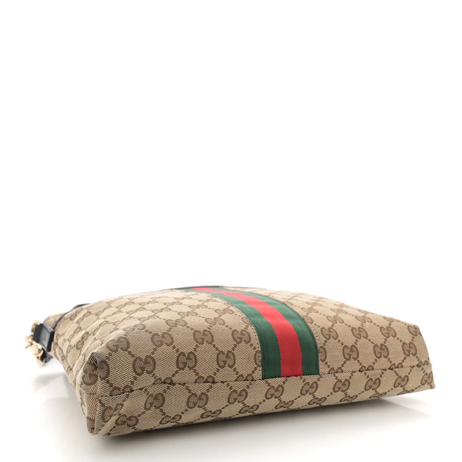 GG Monogram Web Flat Messenger Bag Black