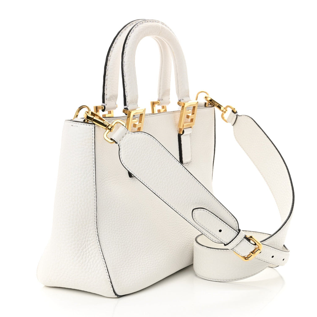 Cuoio Romano Selleria Small FF Tote White Ice