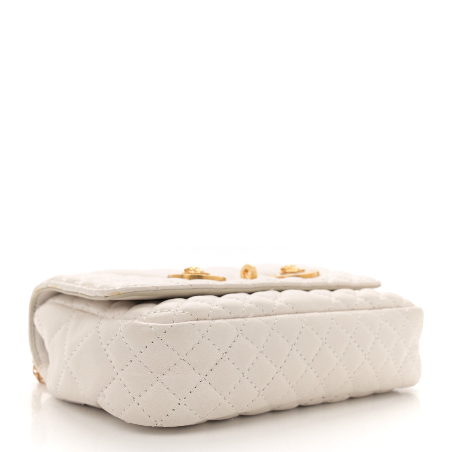 Nappa Quilted Icon Shoulder Bag White