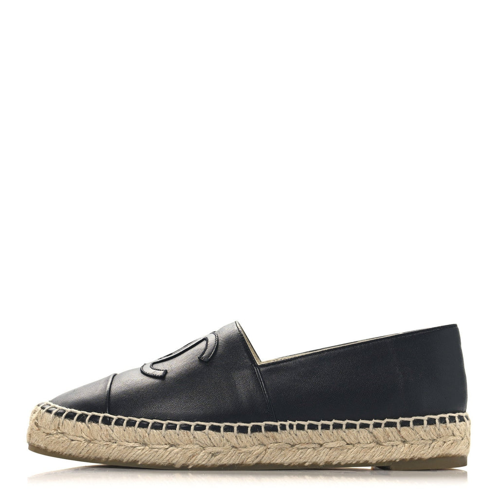 Lambskin CC Espadrilles 37 Dark Navy