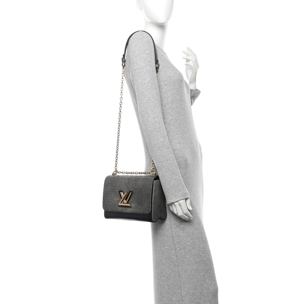 Epi Twist Shoulder Bag MM Denim Gris