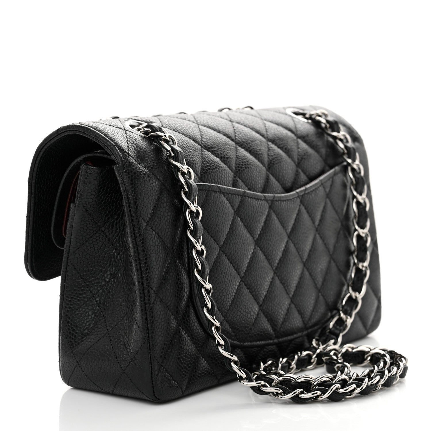 Caviar Quilted Small Double Flap Black
