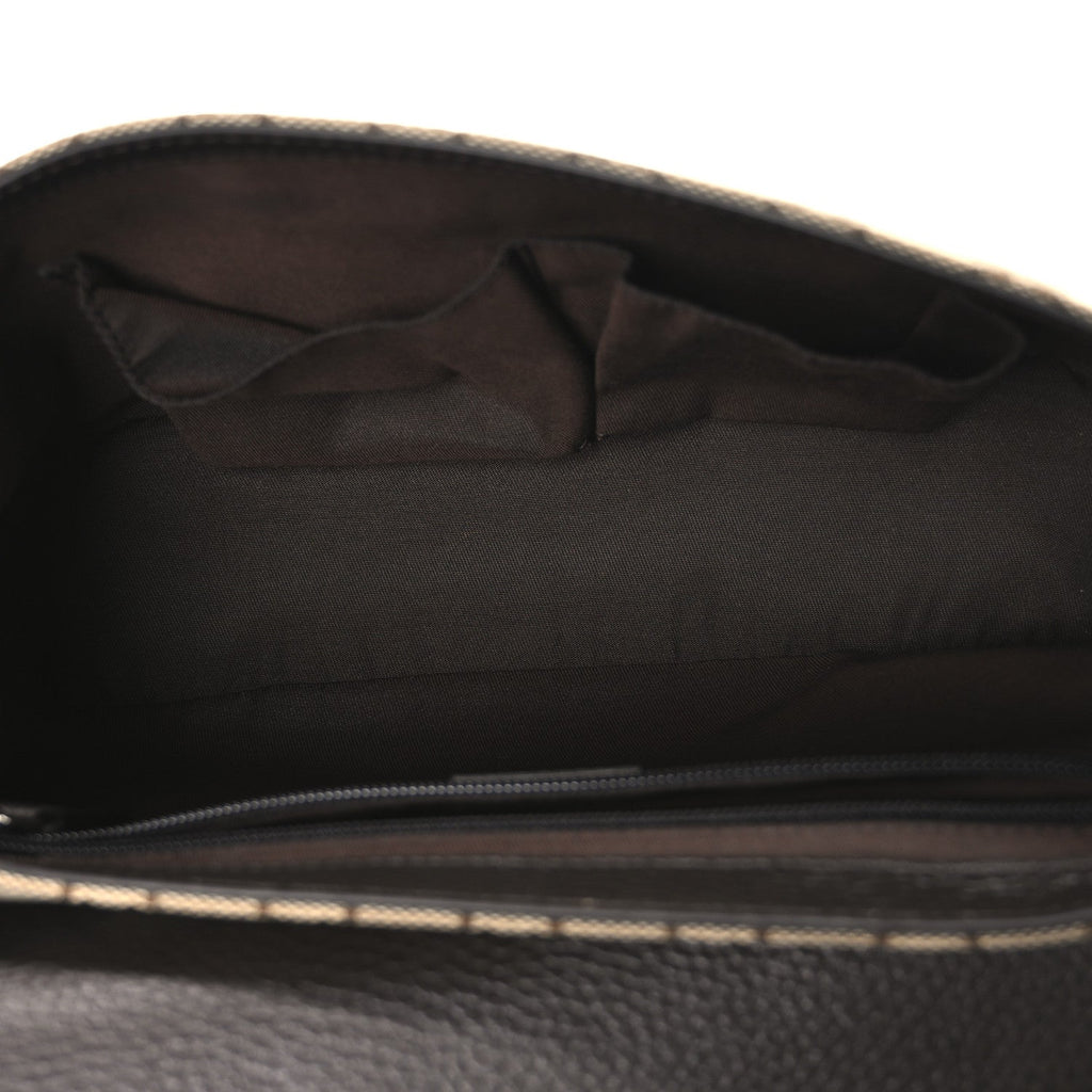 Monogram Flap Messenger Bag Beige Dark Brown