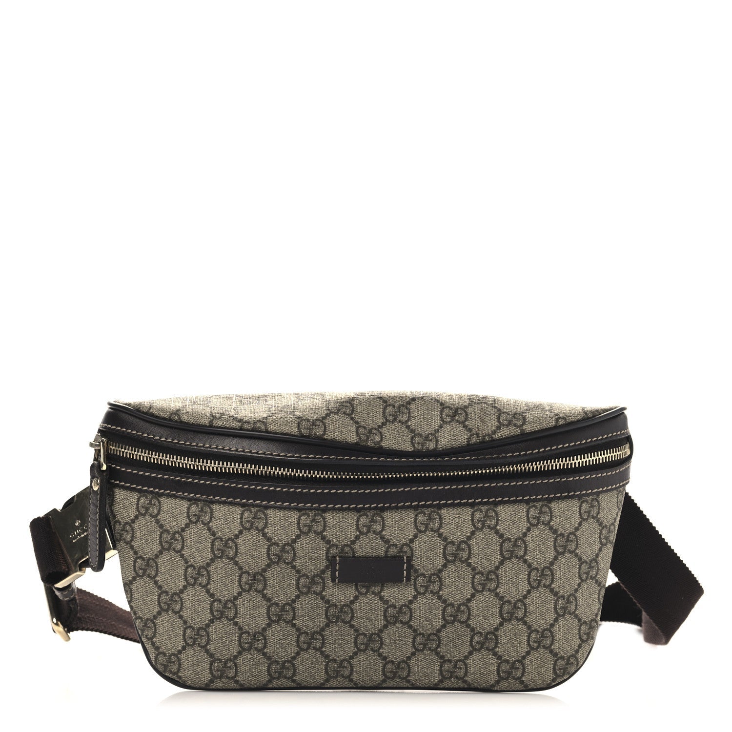 GG Supreme Monogram Belt Bag Dark Brown