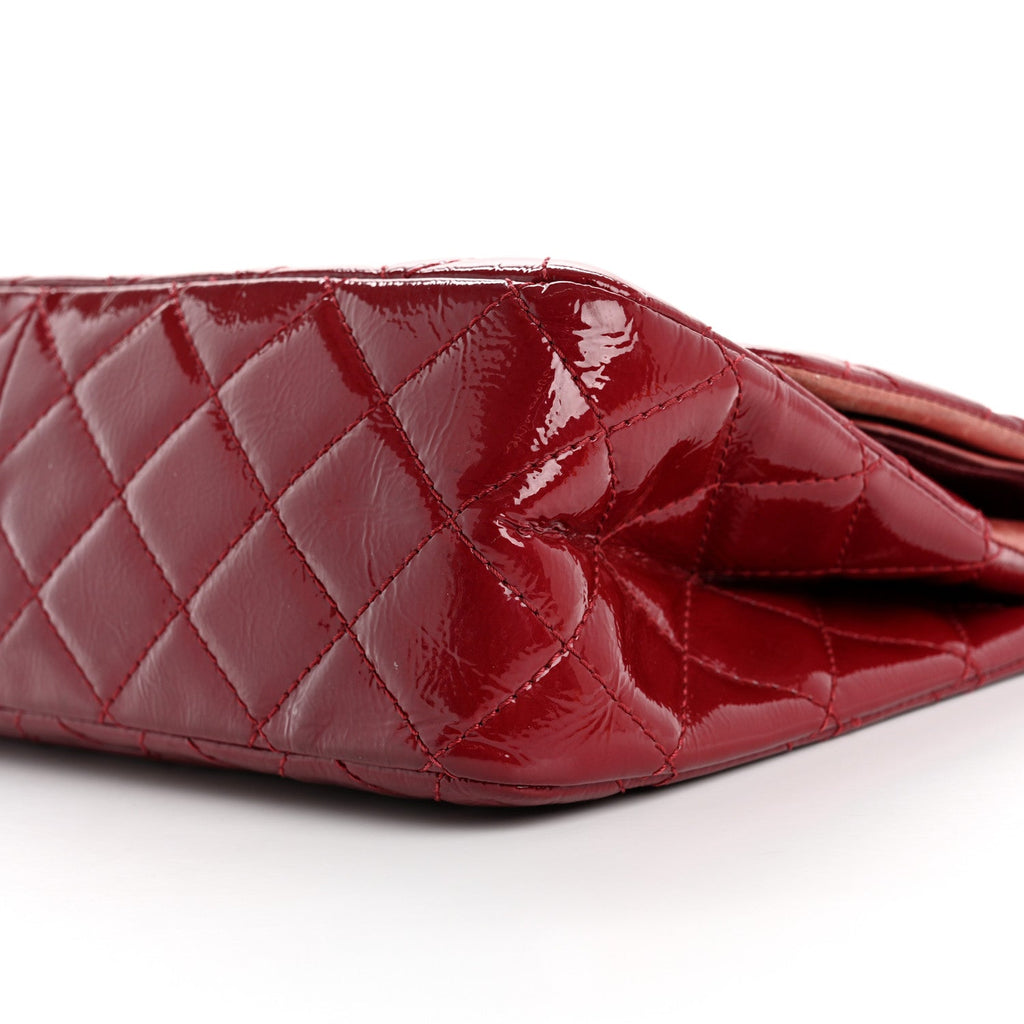 Distressed Patent Quilted 2.55 Reissue 227 Flap Raspberry Red