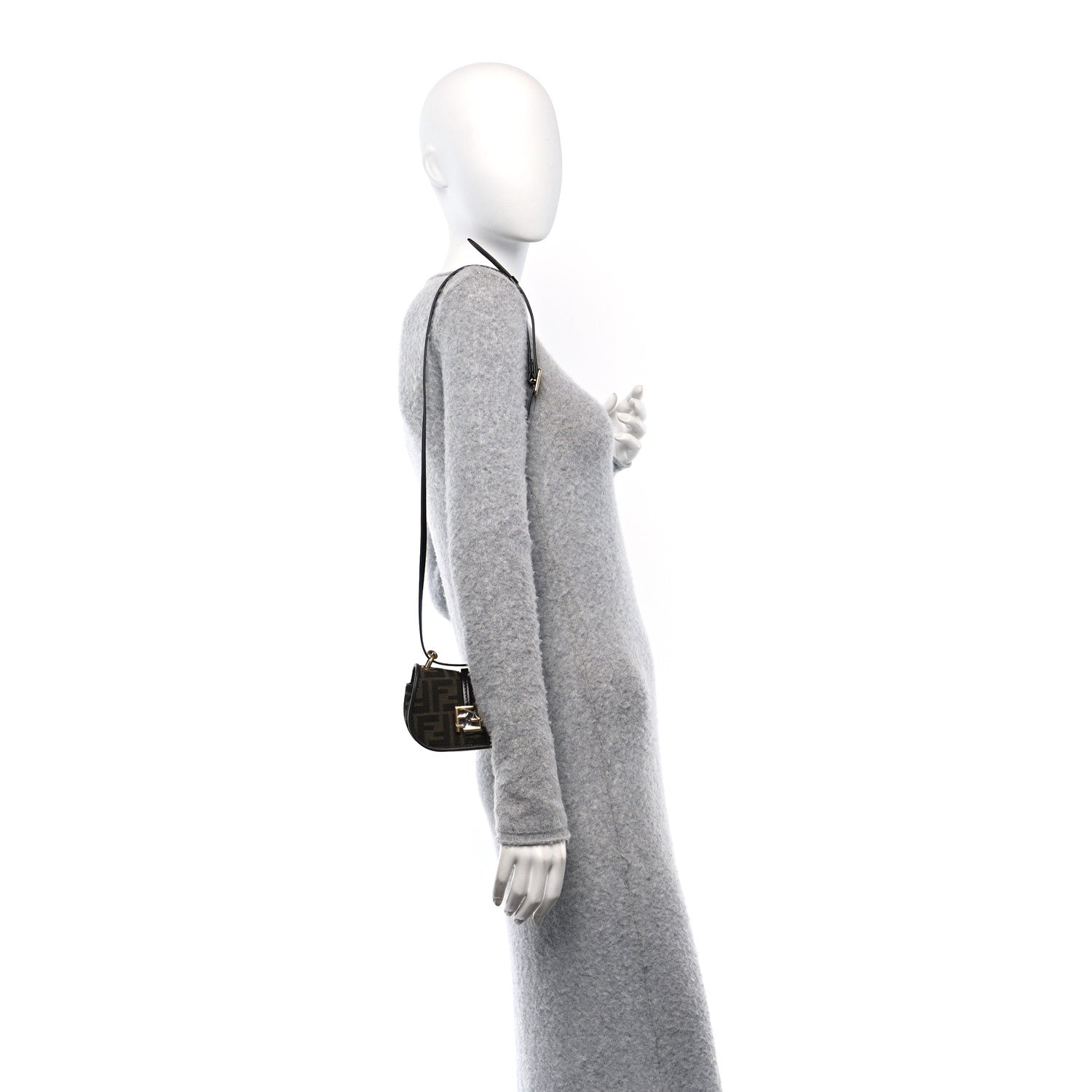 Fabric Jacquard FF 1974 Mini Fendi C'mon Tobacco Moro Ebano