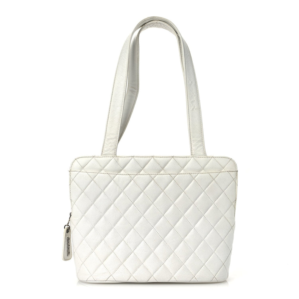 Caviar Quilted Shoulder Bag White