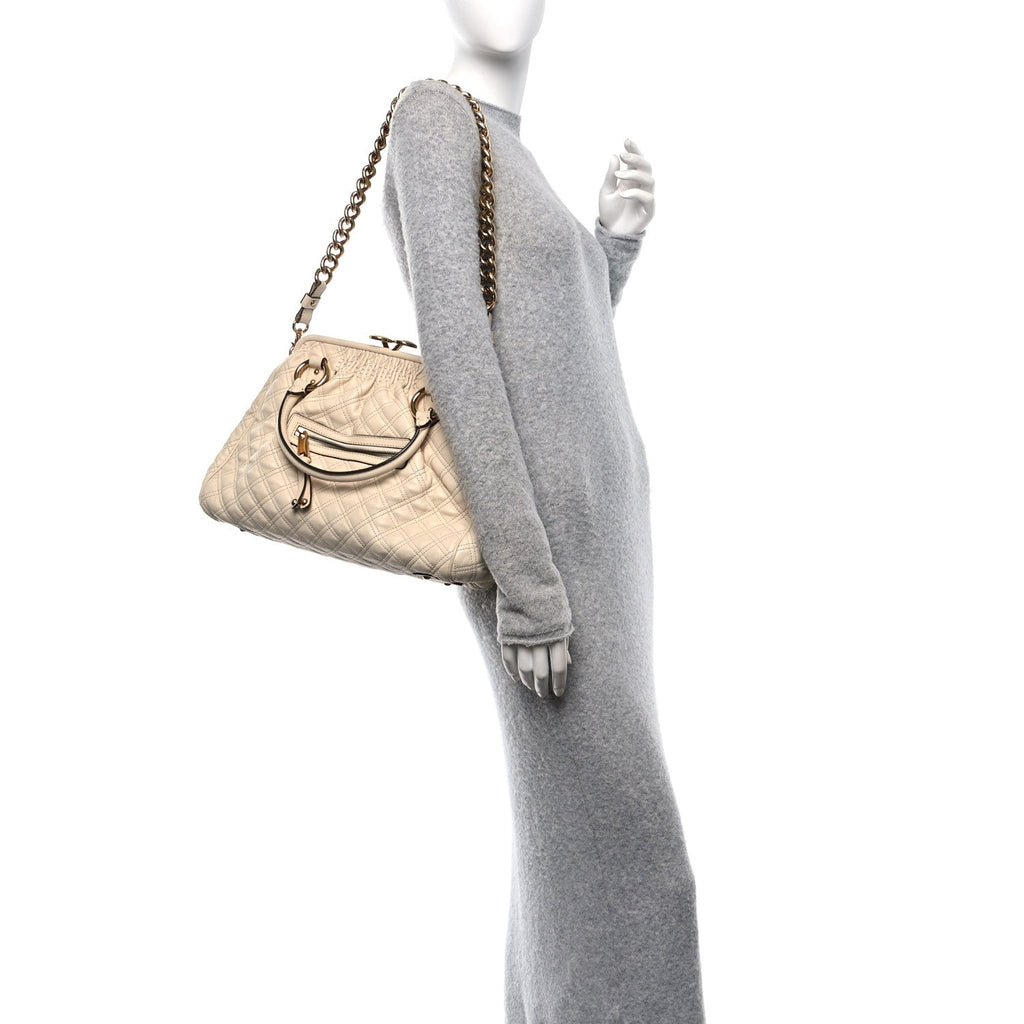 Calfskin Quilted Stam Beige