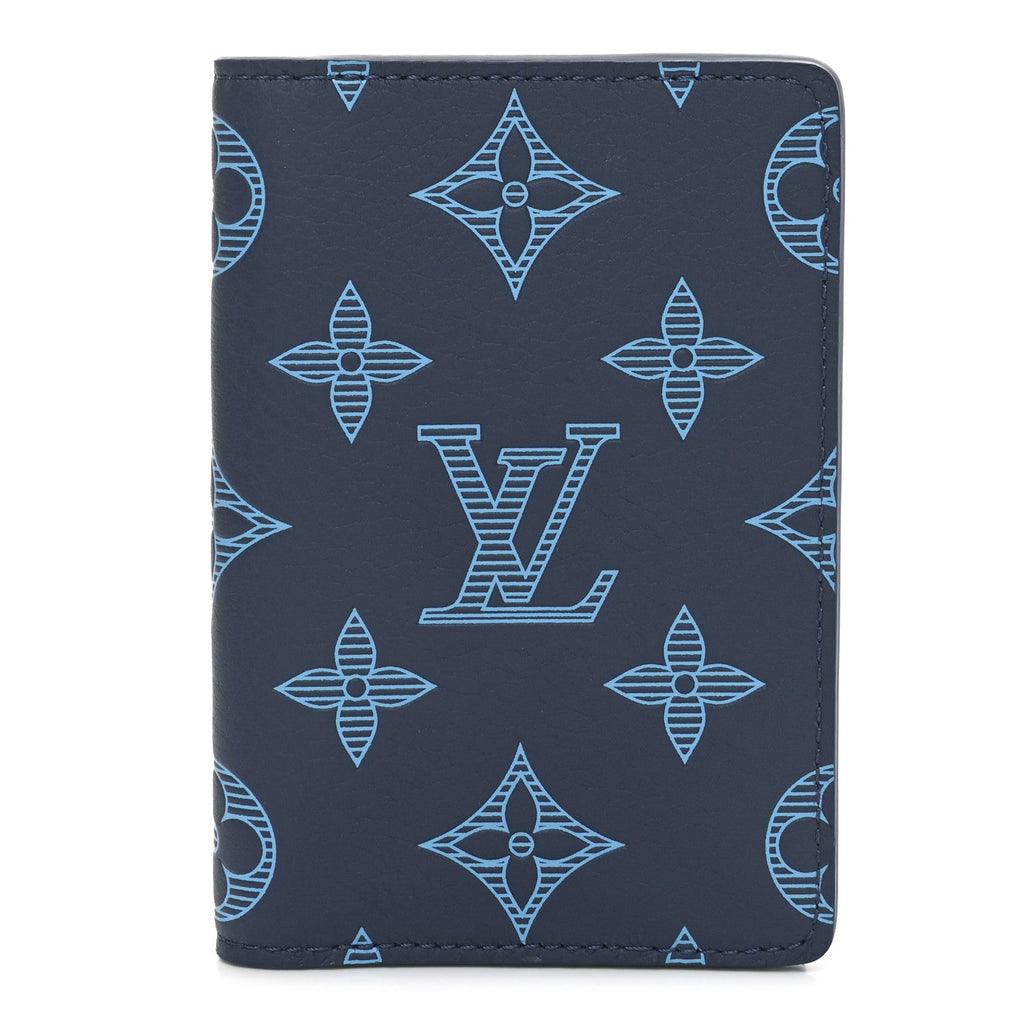 Calfskin Monogram Shadow Pocket Organizer Blue