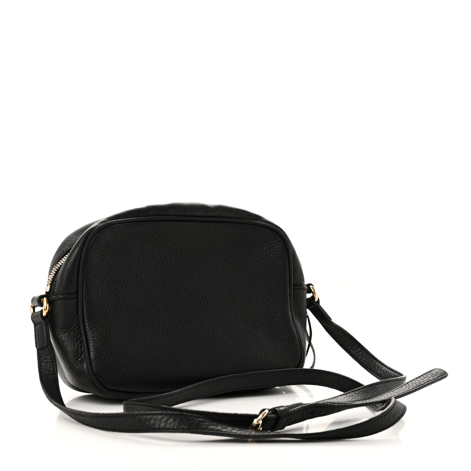 Pebbled Calfskin Small Soho Disco Bag Black