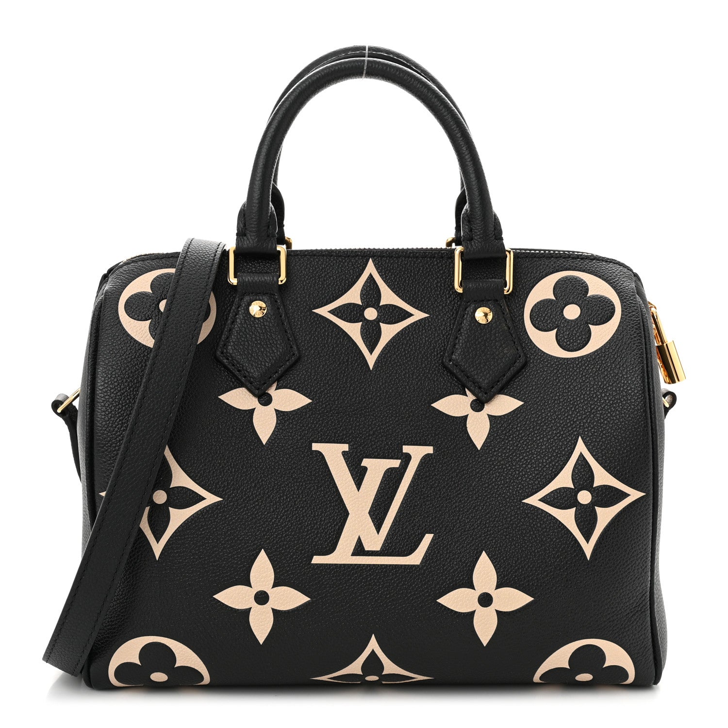 Empreinte Monogram Giant Speedy Bandouliere 25 Black Beige