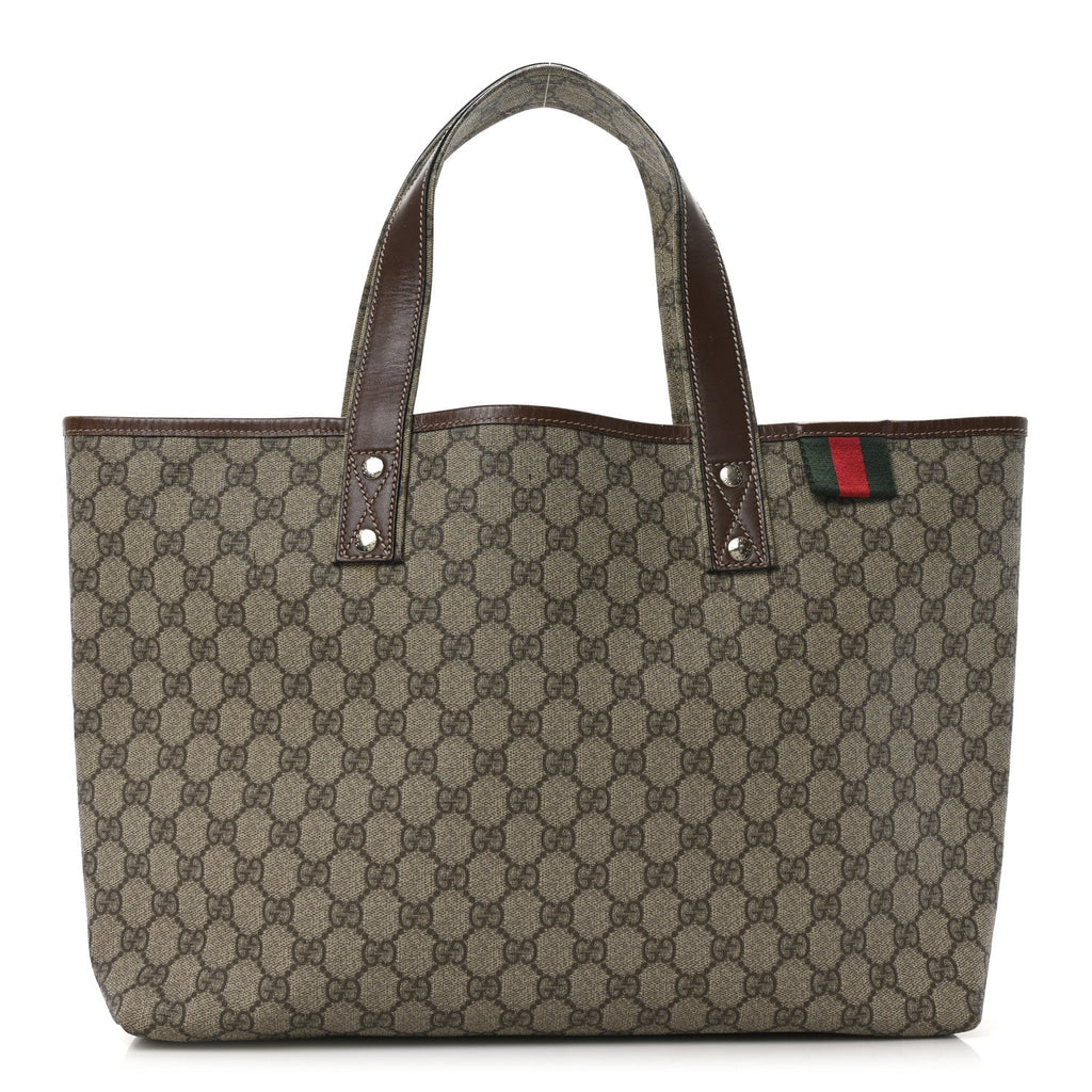 GG Plus Monogram Medium Signature Web Loop Tote Light Brown