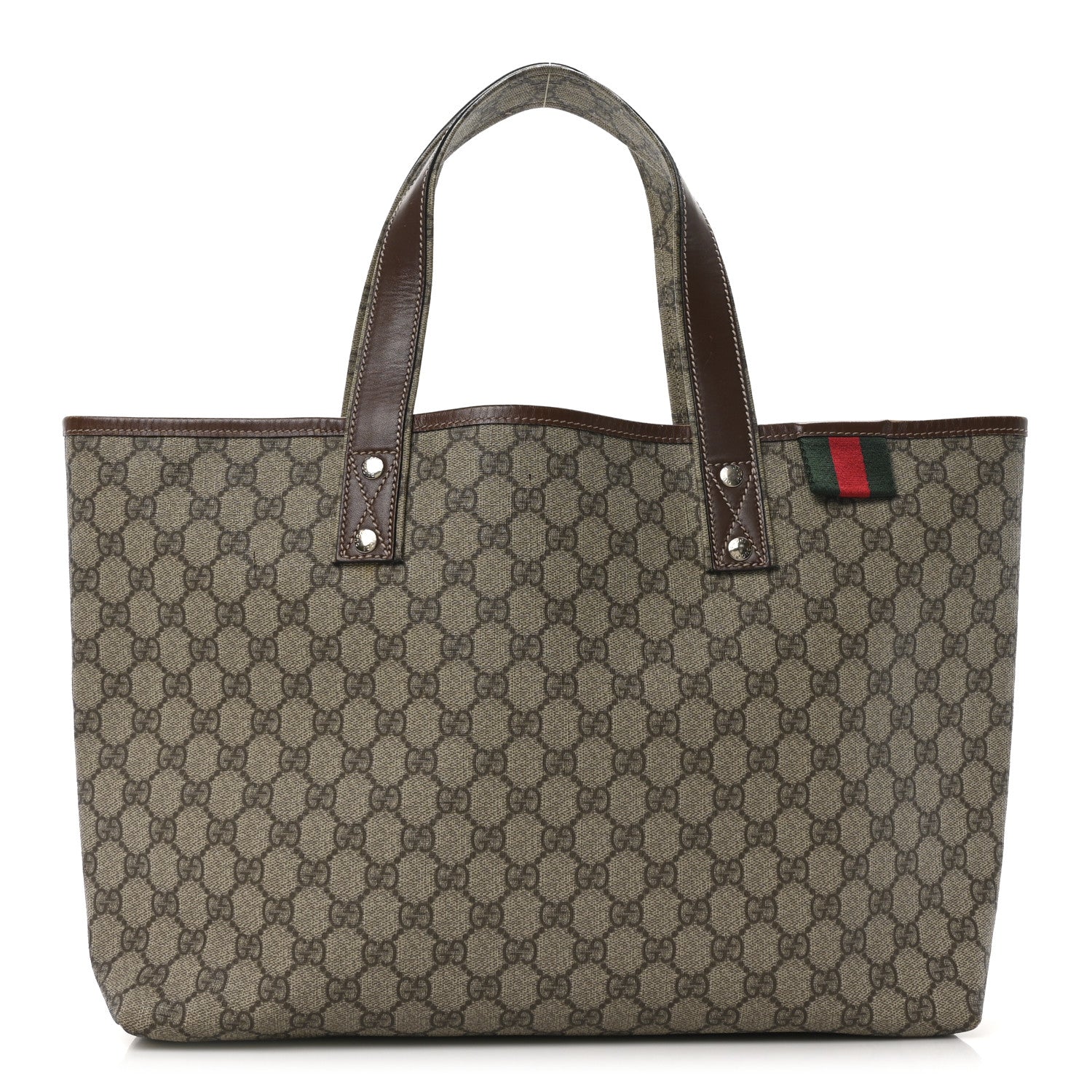 GG Plus Monogram Medium Signature Web Loop Tote Light Brown