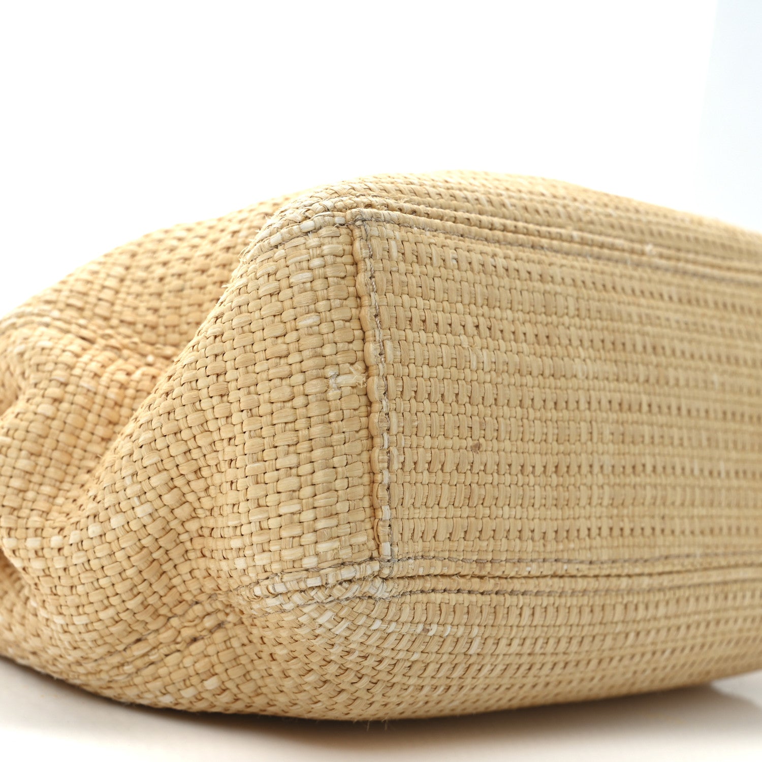 Woven Straw Raffia Wooden Handle Bag