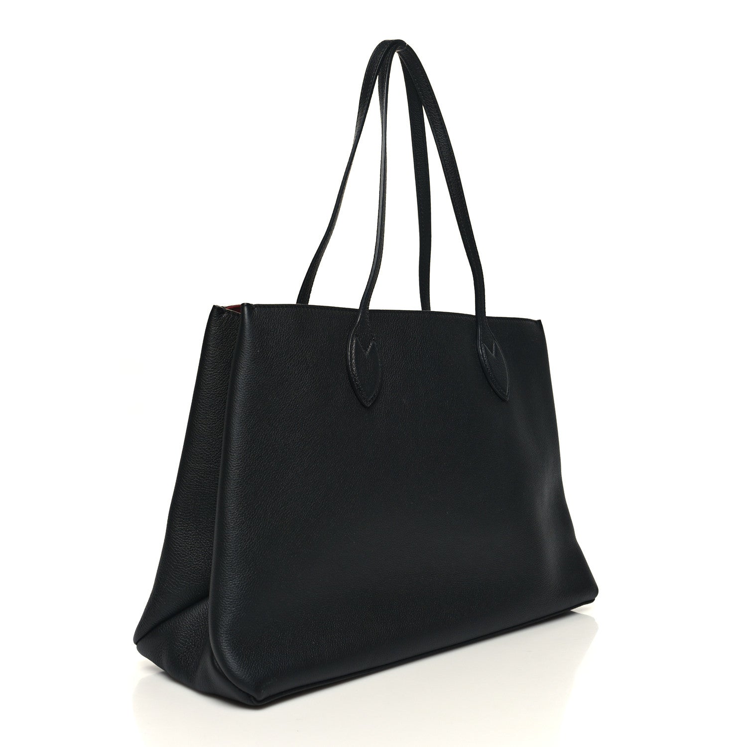 Grained Calfskin Lockme Shopper Black