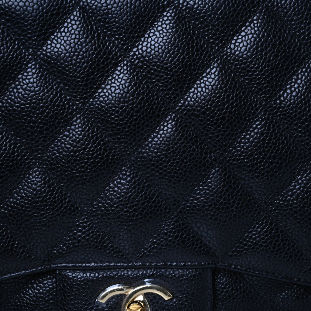 Caviar Quilted Jumbo Single Flap Black