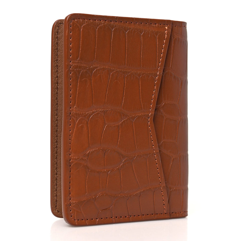 Crocodile Pocket Organizer Cognac