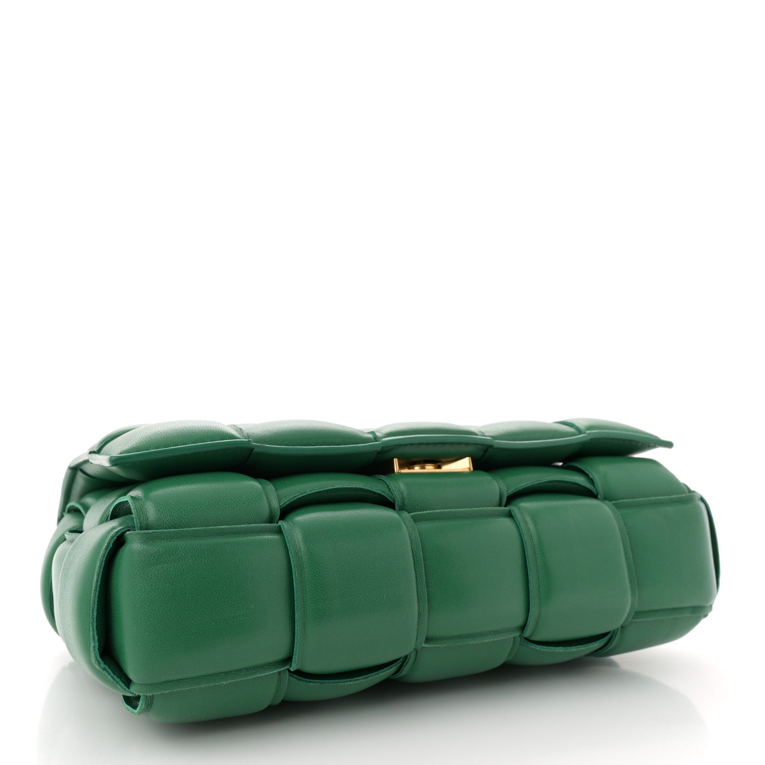 Lambskin Maxi Intreccio Padded Chain Cassette Crossbody Bag Racing Green