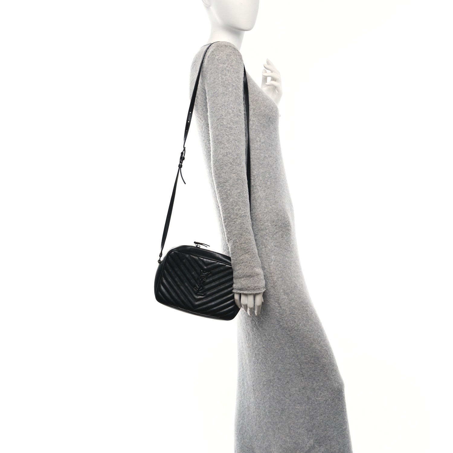 Calfskin Matelasse Monogram Monochrome Lou Camera Bag Black