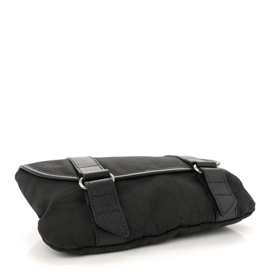 Nylon Monogram Waist Belt Bag  Black
