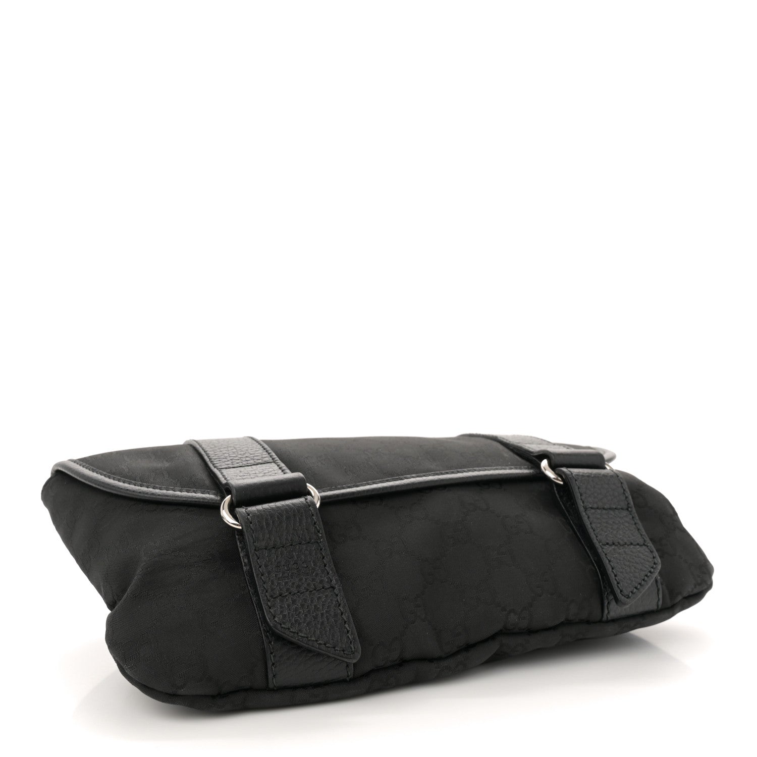 Nylon Monogram Waist Belt Bag  Black