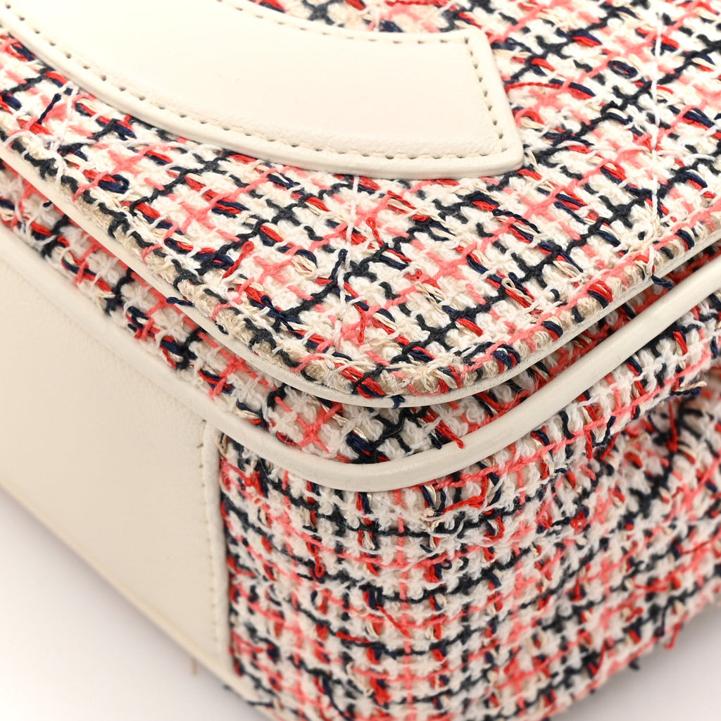 Tweed CC Mania Flap Bag Black Red White