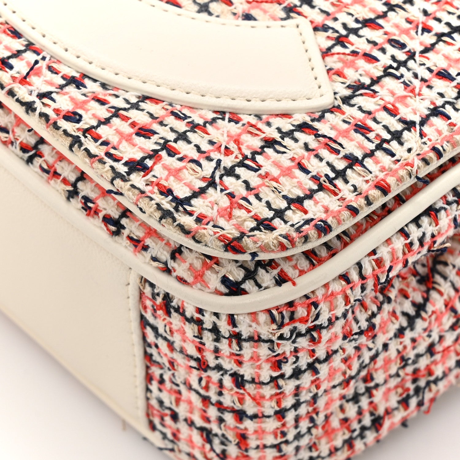 Tweed CC Mania Flap Bag Black Red White
