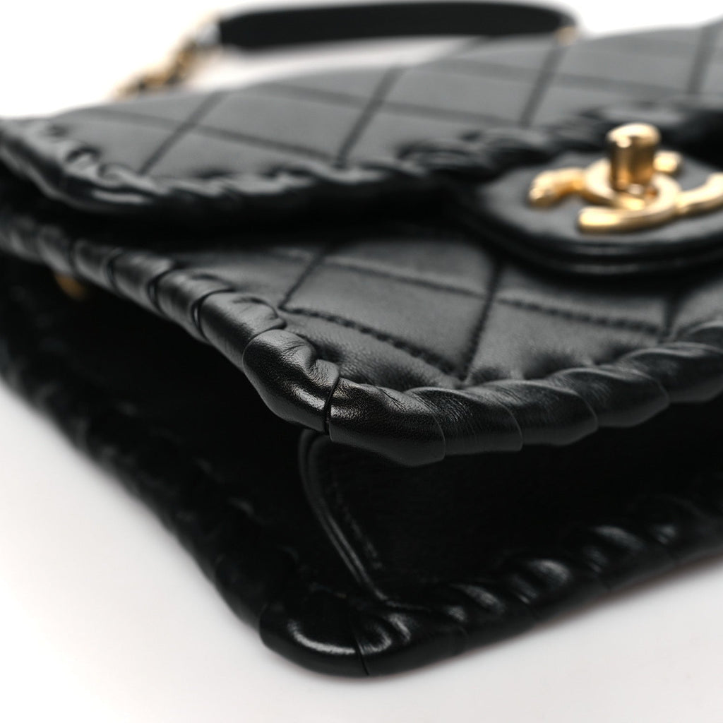Calfskin Braided Mini My Own Frame Flap Black