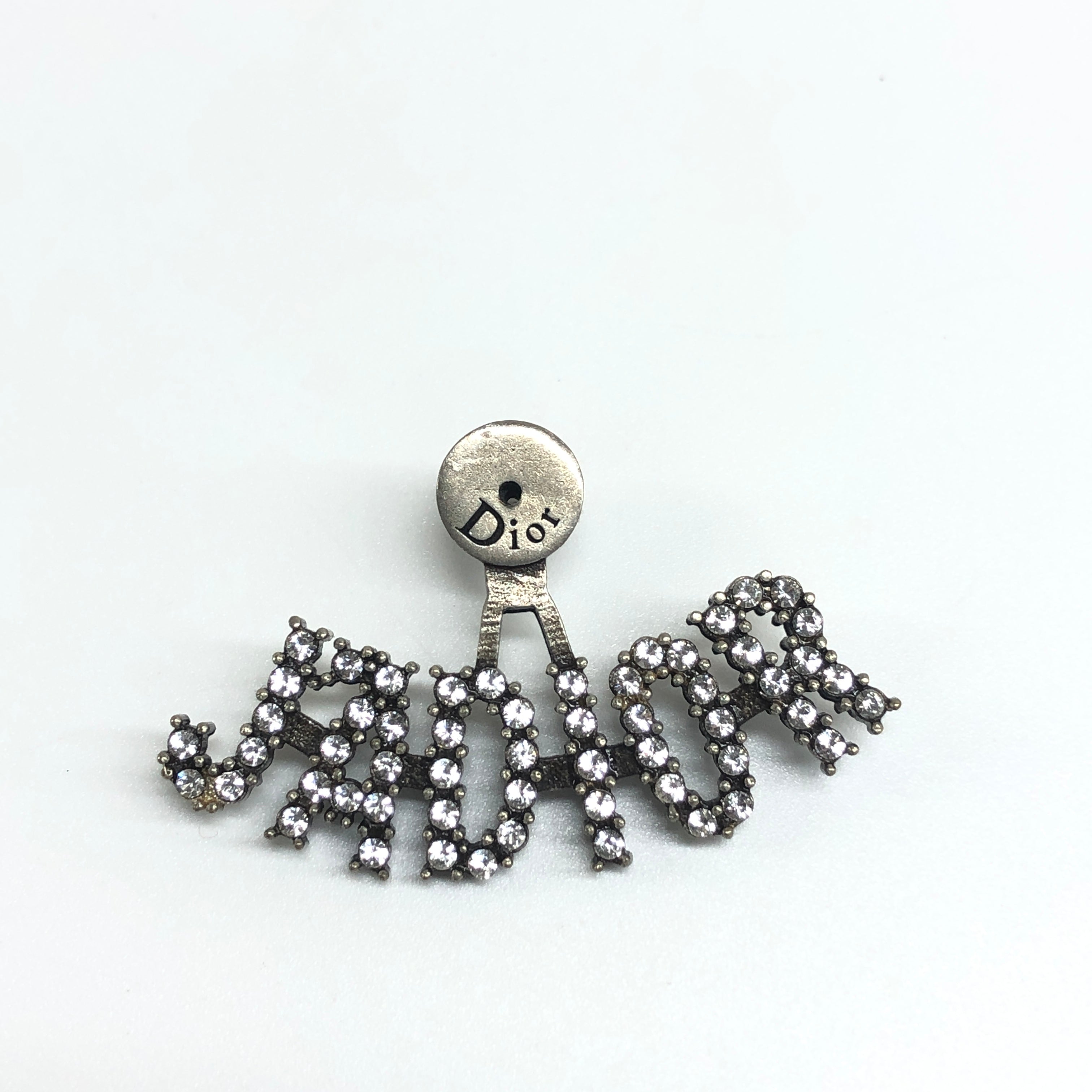 Dior J'Adior Asymmetrical Bee Silver Earrings
