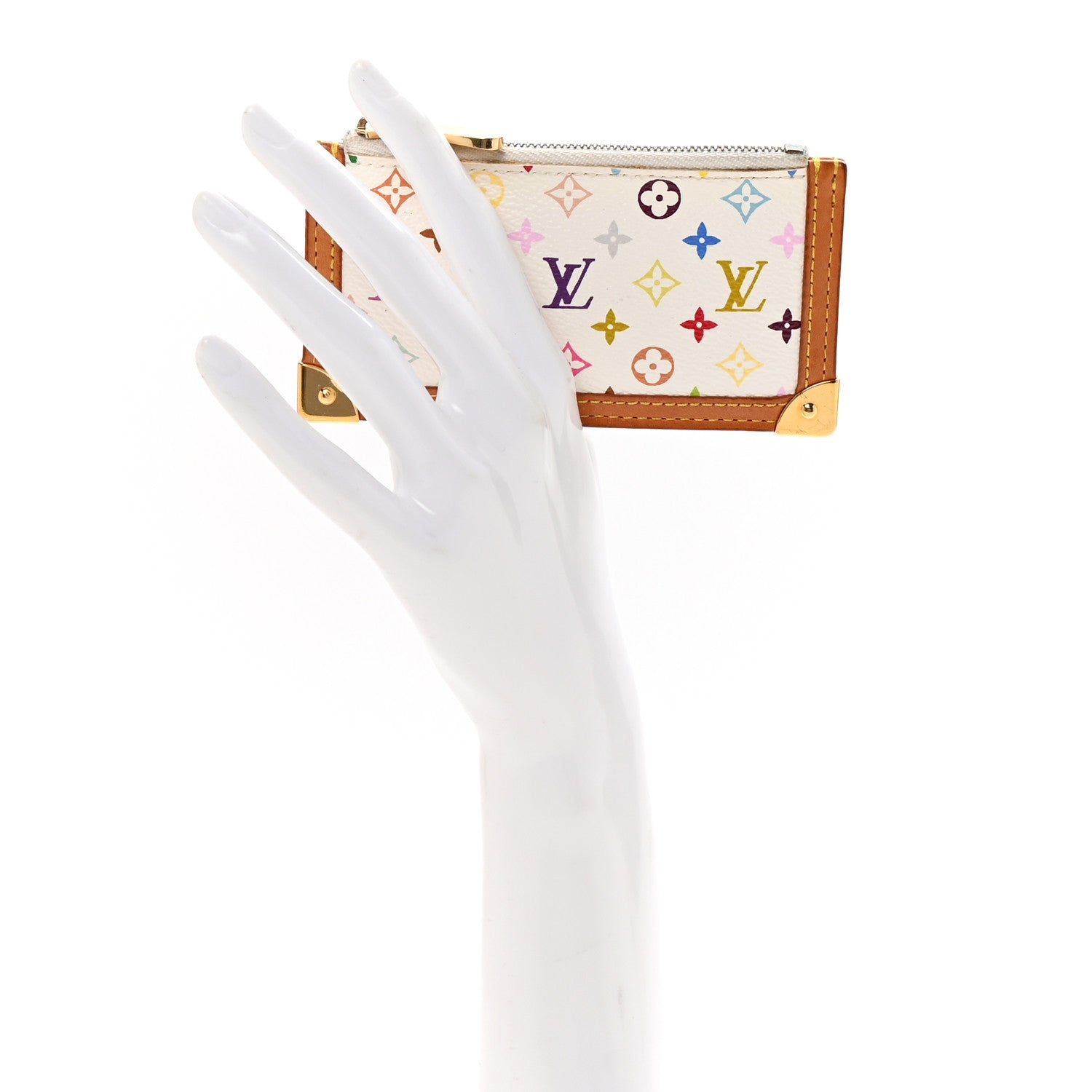 Monogram Multicolor Key Pouch White
