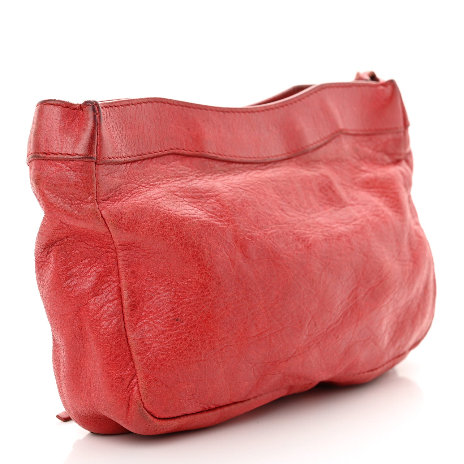 Chevre Classic Hardware Porte Toilette Makeup Clutch  Rouge Coquelicot