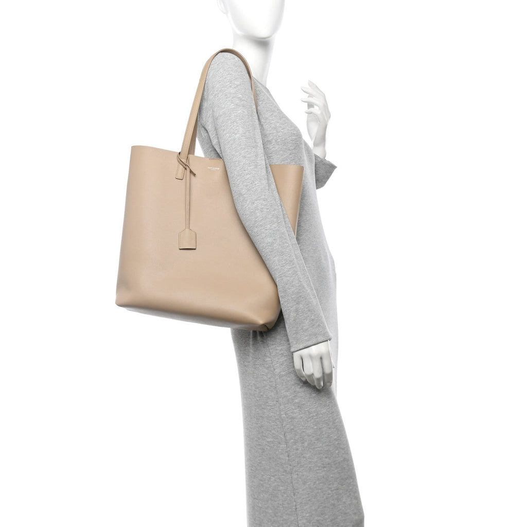 Calfskin North-South Shopping Tote  Dark Beige