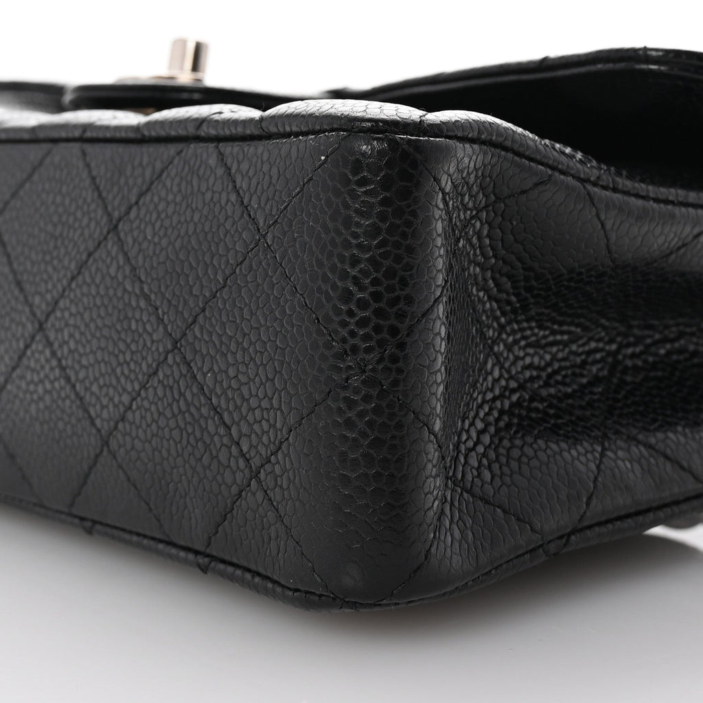 Caviar Quilted Small Double Flap Black