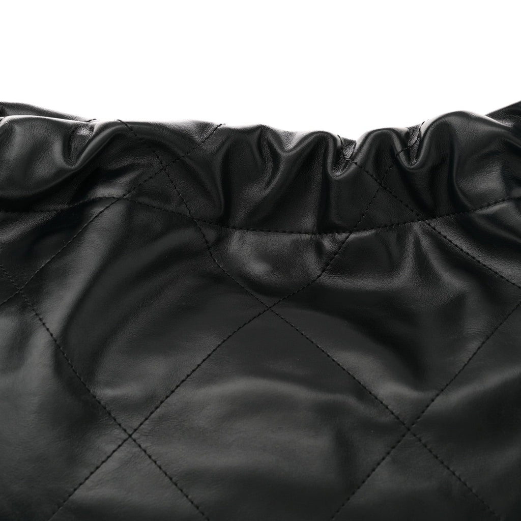 Shiny Calfskin Quilted Small Chanel 22 Black