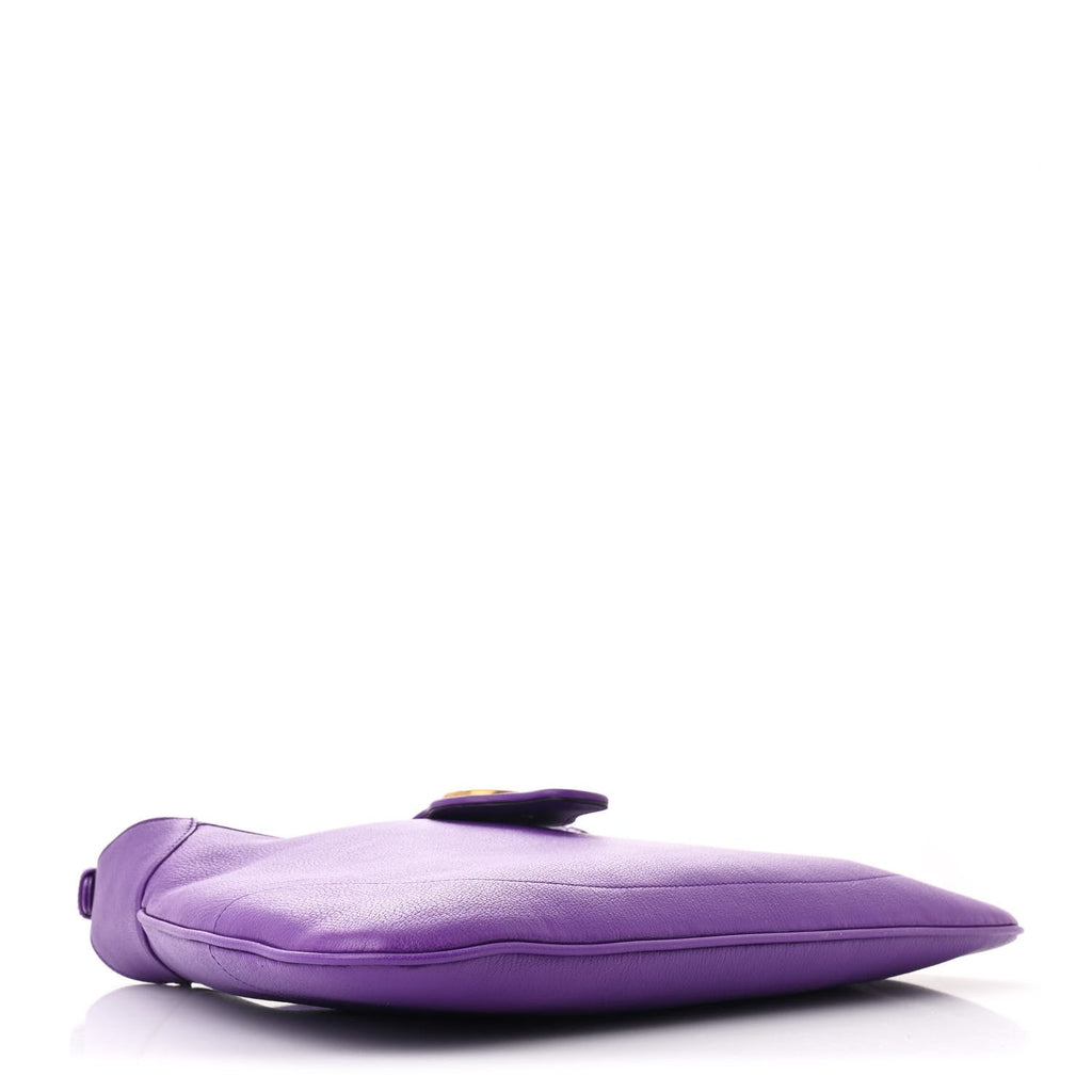 Goatskin Medium Aphrodite Shoulder Bag Shine Purple