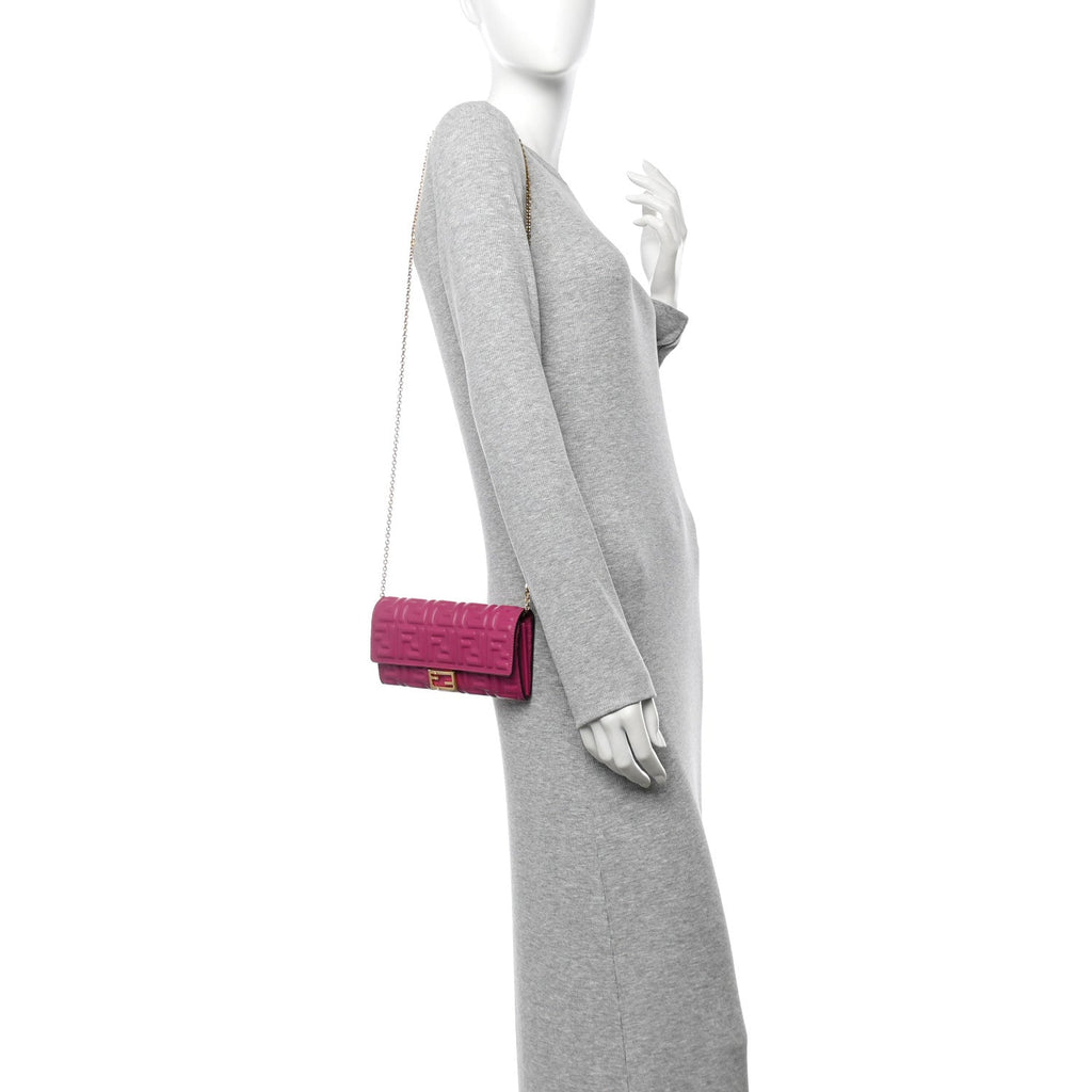 Nappa Matisse FF Embossed Continental Wallet On Chain Ciclamino Pilar