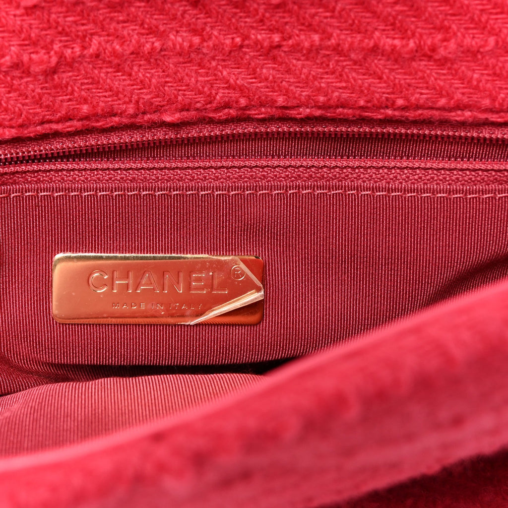 Tweed Quilted Large Chanel 19 Flap Pink