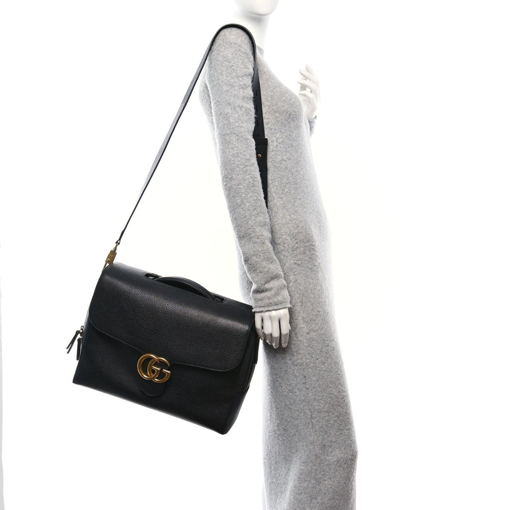 Dollar Calfskin GG Marmont Briefcase Black