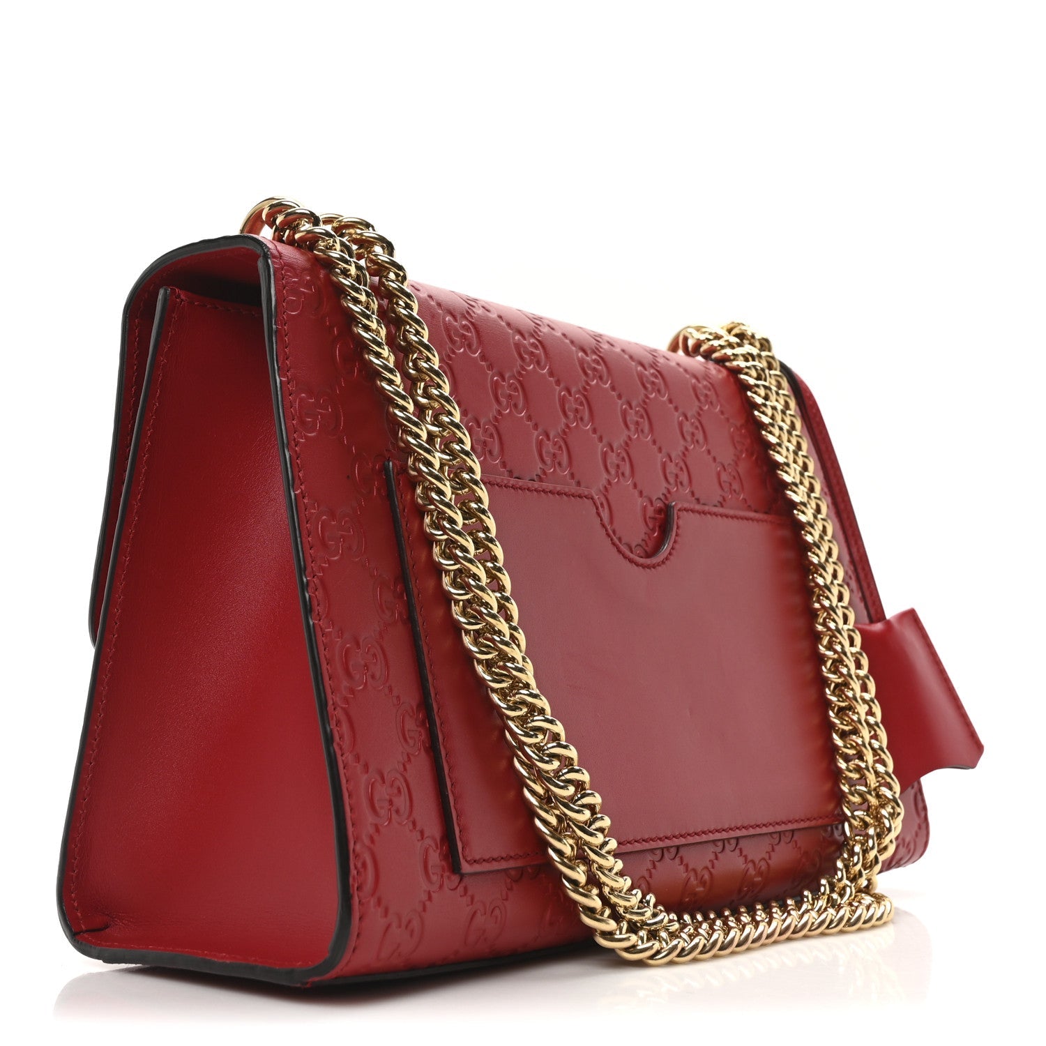Guccissima Medium Padlock Shoulder Bag Hibiscus Red