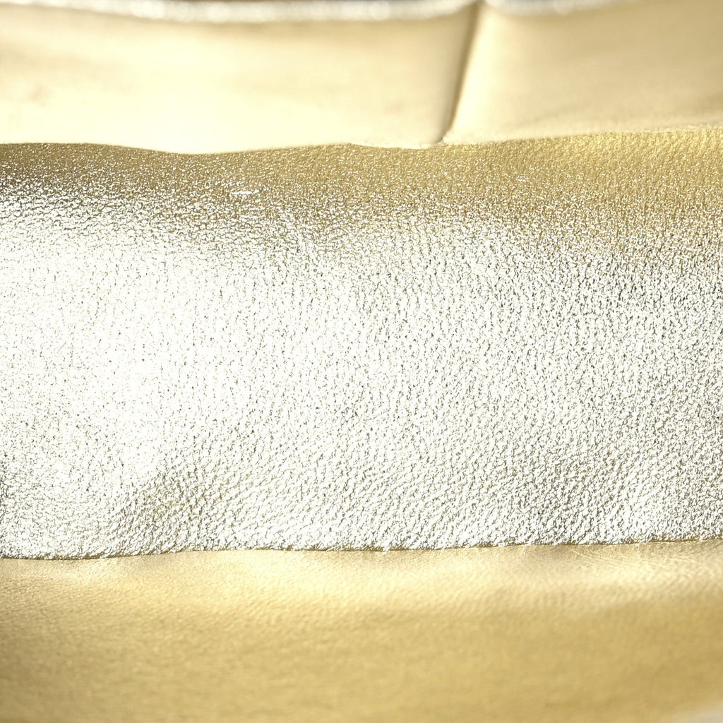 Metallic Lambskin Quilted Medium Double Flap Pale Gold