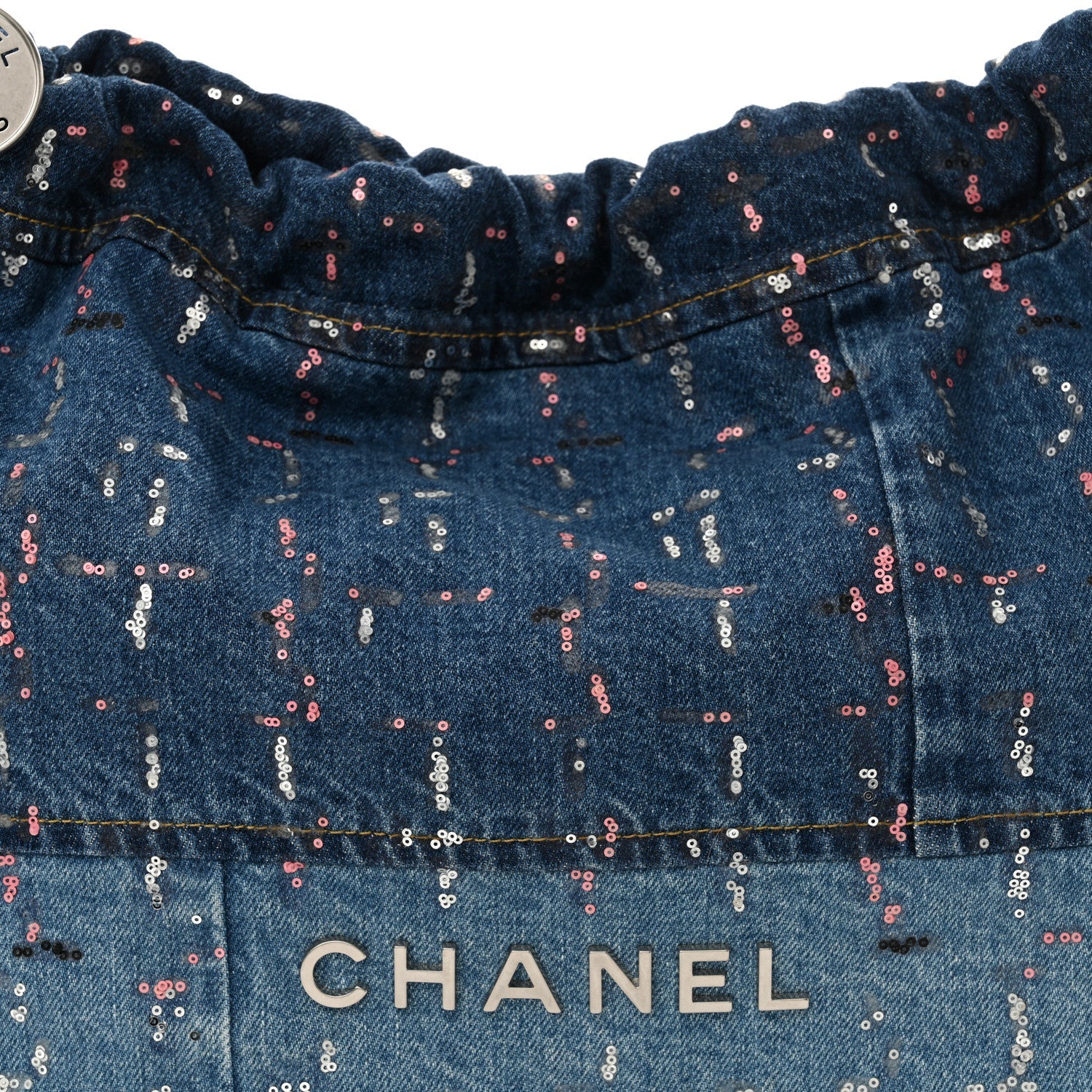 Denim Sequin Chanel 22 Blue