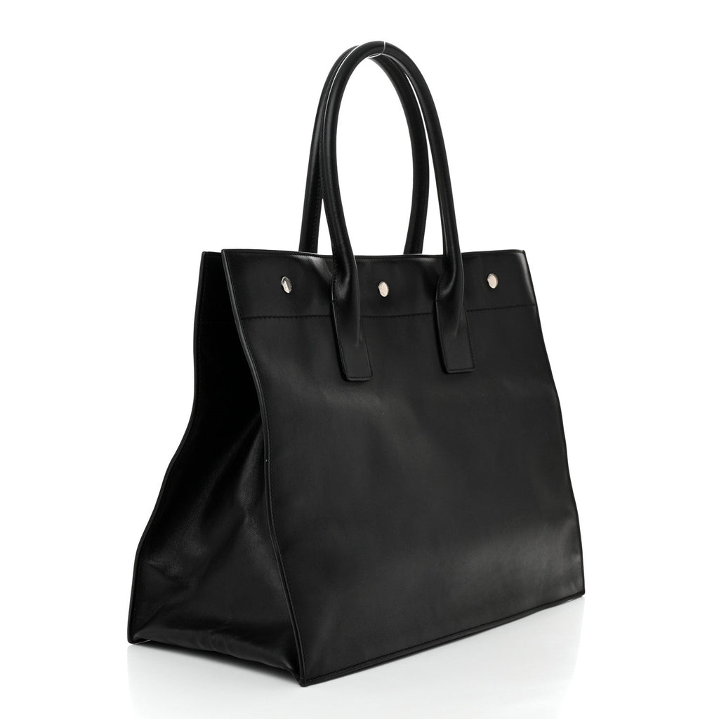 Smooth Calfskin Rive Gauche Small Tote Black