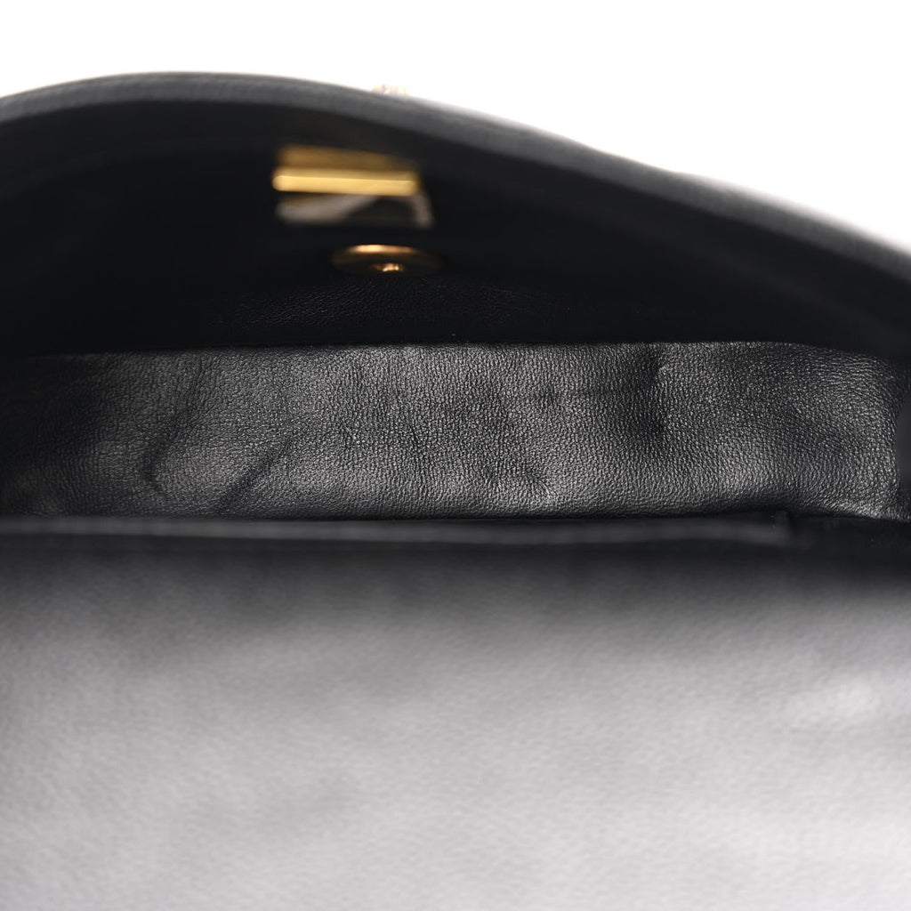 Caviar Quilted Mini Sweetheart Rectangular Flap Black