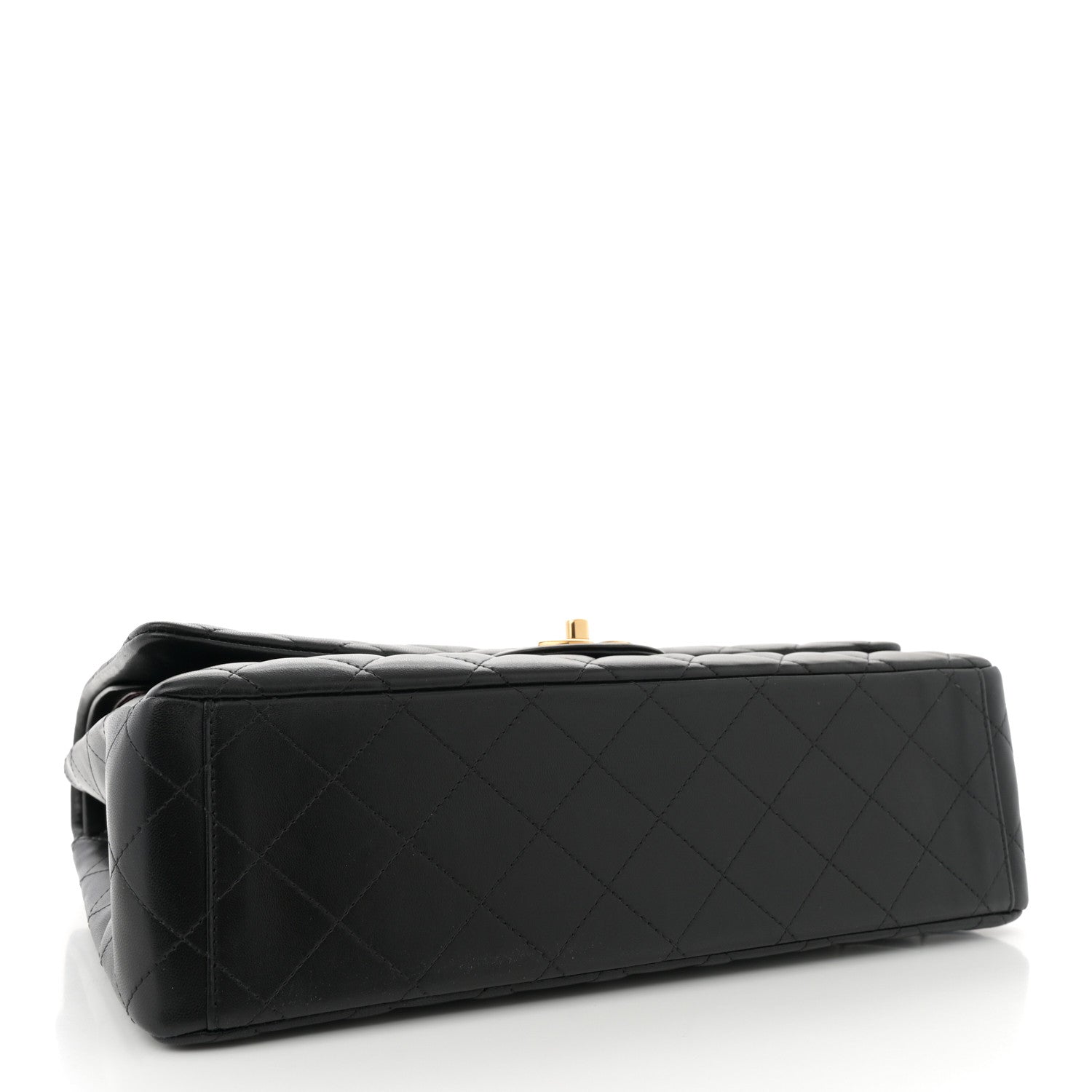 Lambskin Quilted Maxi Double Flap Black
