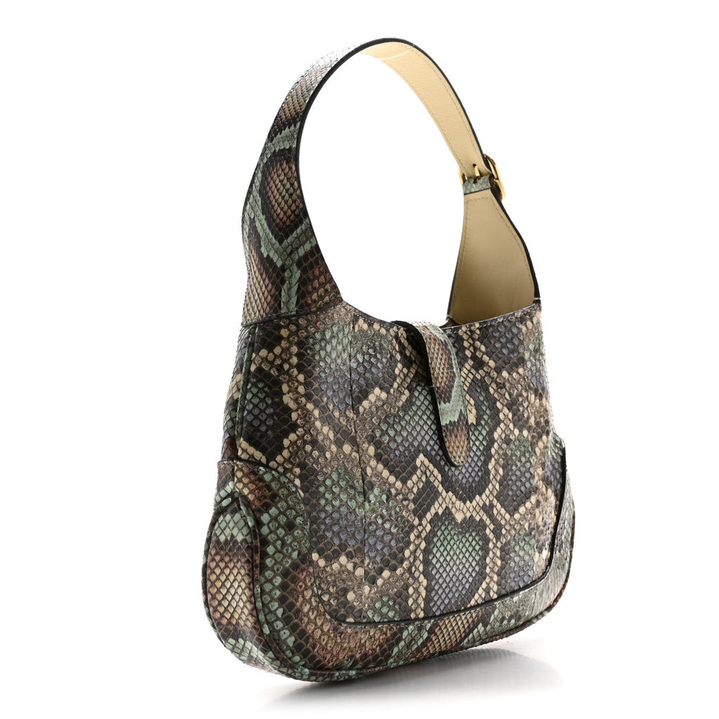 Snakeskin Calfskin Small Jackie 1961 Hobo Beige Multicolor