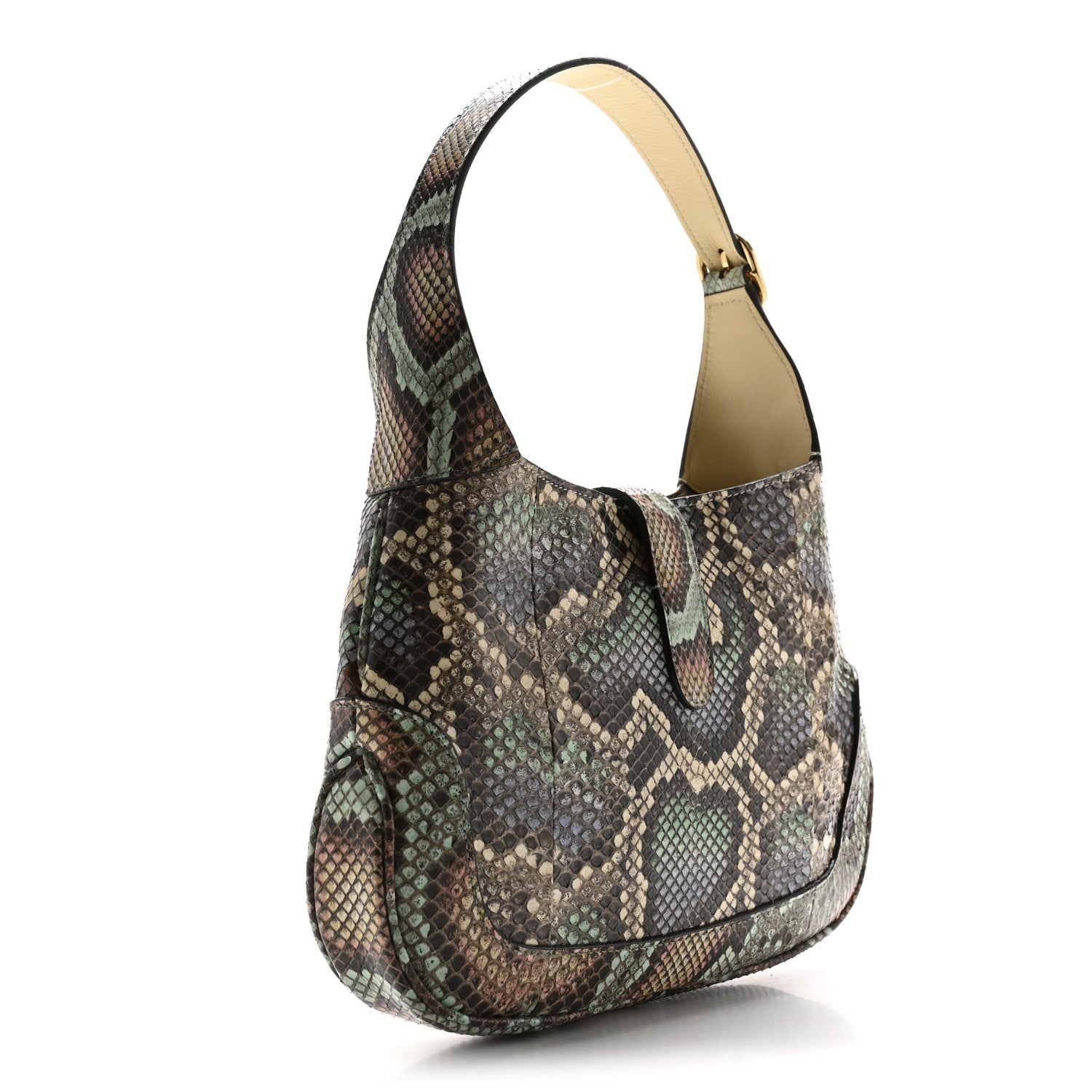 Snakeskin Calfskin Small Jackie 1961 Hobo Beige Multicolor