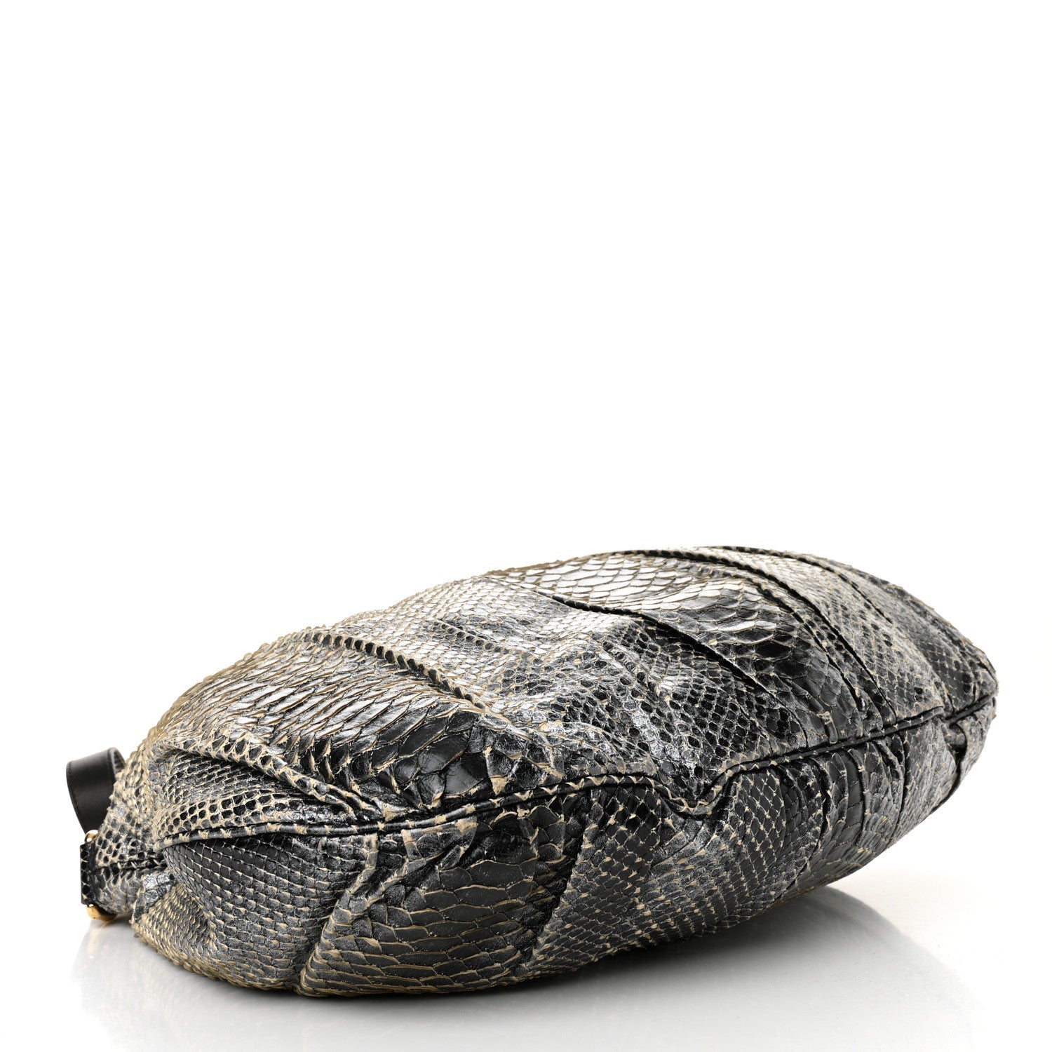 Snakeskin Medium Hysteria Top Handle Bag Black White
