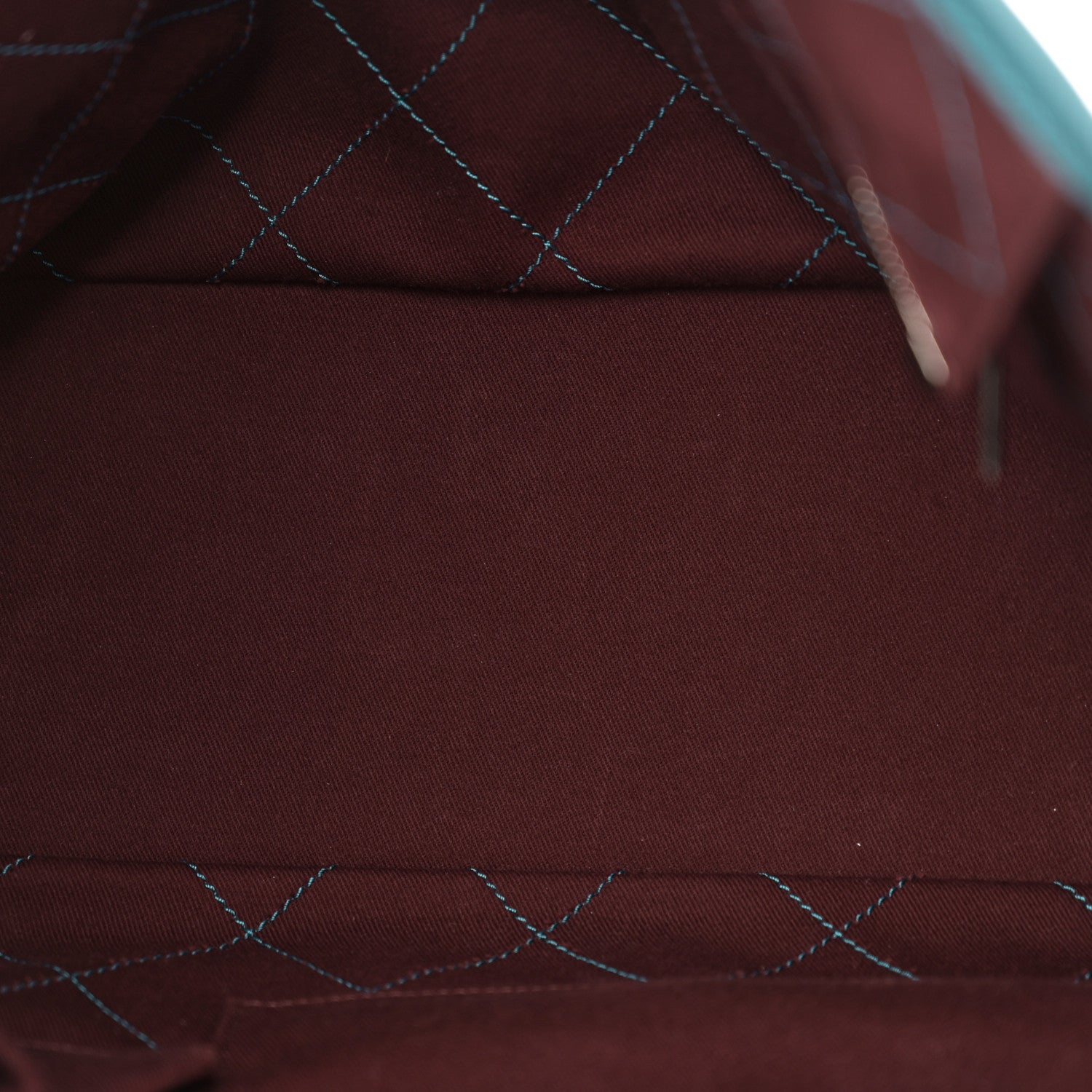 Grained Calfskin Quilted Small Daily Shopping Tote Turquoise